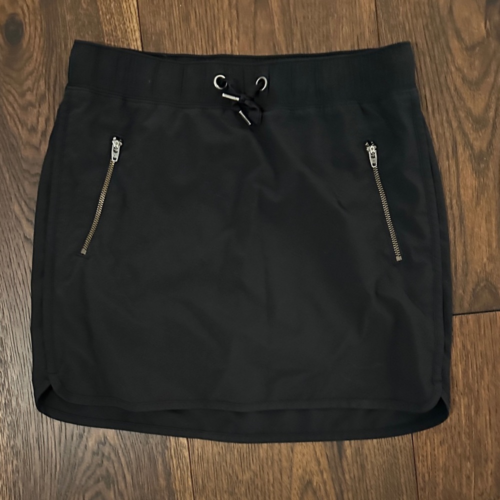 Athleta Black Skort with Drawstring and Zipper Details